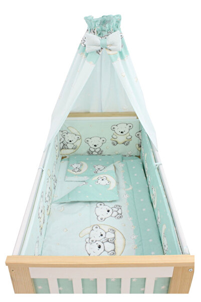 PRICHINDEL Set de lenjerie de pat pentru pătuț, 6 piese, Prichindel, dungi tu...