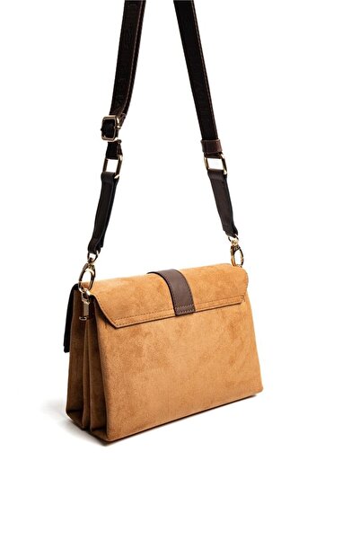Silver Polo Silver & Polo Sp1009 Women's Crossbody Bag Suede Tan-Brown