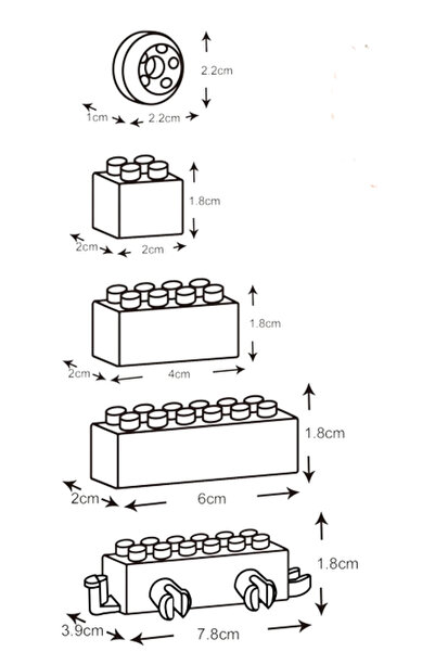Doris Plastic building block set with 400 elements in storage bag Kidz Time Blocks