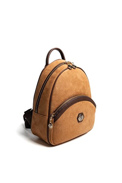 Silver Polo Silver & Polo Sp945 Women's Backpack Suede Tan-Brown