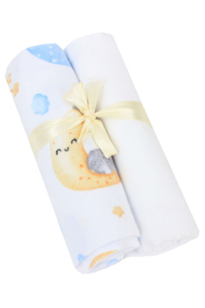 PRICHINDEL Set de 2 scutece din bumbac, Ursuleț Koala, alb cu albastru, 80 x ...