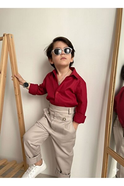favorimkids New Premium Burgundy Shirt Set (Pantalon Shirt)