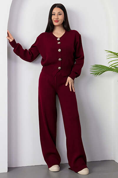 PULLIMM Buttoned Cardigan Pants Knitwear Set L3004