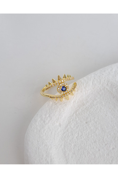 Norevia اشتري 3 واحصل على 2 خاتم عين من الحجر الأزرق