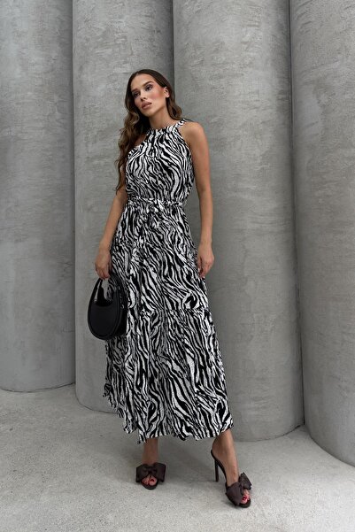 RB CLUB Rochie cu model cu detaliu de legare în talie, neagră