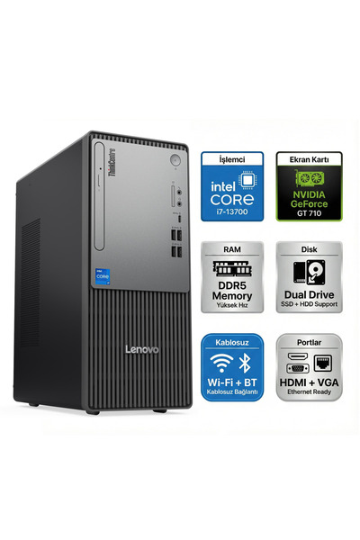 LENOVO ThinkCentre Neo 50T G5 i7-13700 16GB 512GB SSD 4 GB GT710 W11P Masaüst...
