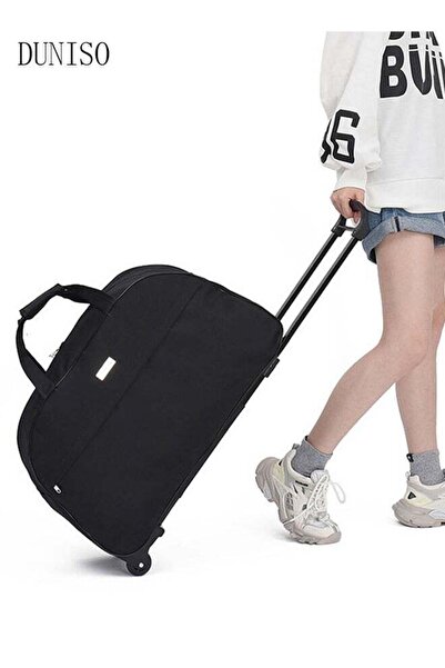 DOMEET Travel Duffel Bag with Pull Rod Luggage Collection Business Travel Suitcase Weekender Overnight Bag