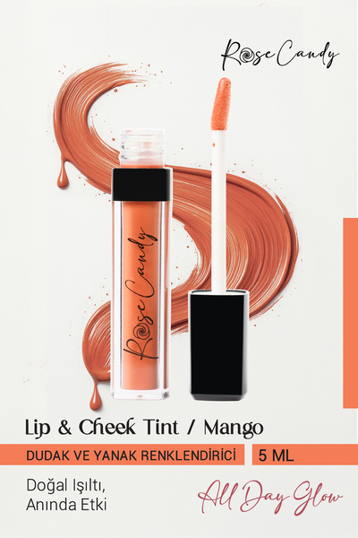 Rose Candy Lip & Cheek Tint|Dudak ve Yanak Renklendiricisi|Doğal Görünüm İpek...