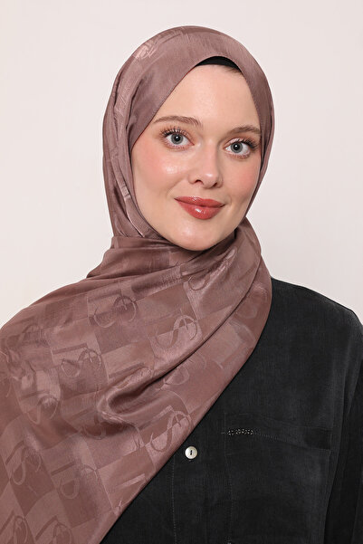 LuvenSara Σάλι από μεταξωτό ζακάρ με σχέδιο LS