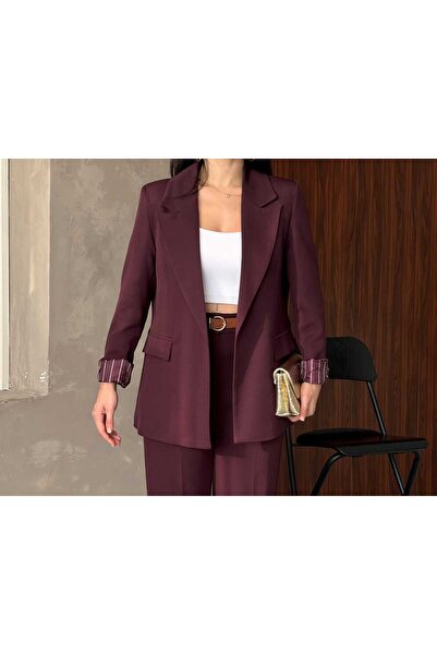 Moda İkra Blazer Jacket (Striped Lining)