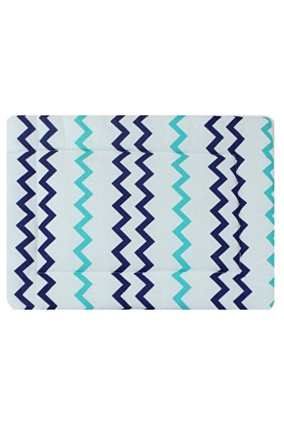 PRICHINDEL Pernă subțire, albă cu ancore și zig-zag, 37 x 28 cm