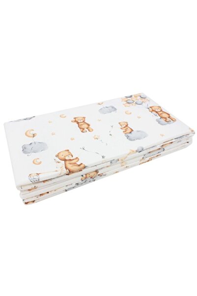 PRICHINDEL Set of 2 crib bumpers, cotton, Bear with balloons, white, 120x60 cm