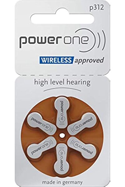 Generic Power One PO-312 Zinc Air Hearing Aid Batteries (Brown) Size 312 (60 Cells)
