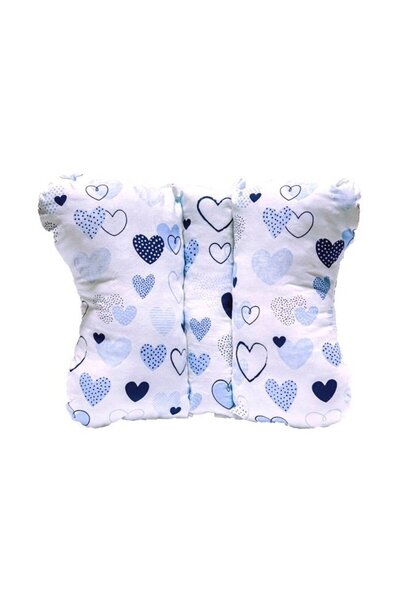 PRICHINDEL Pernă fluture, albă cu inimioare albastre