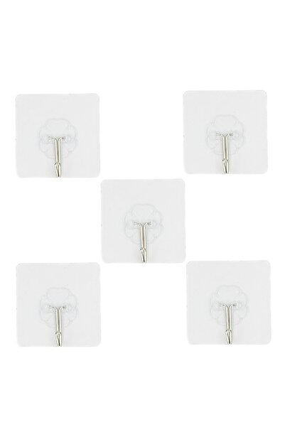 OEM Adhesive Wall Hooks Set, Transparent - Strong, No-Drill Bathroom & Kitchen Solution