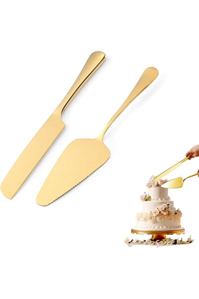 RAWAID مجموعة تقديم الكيك، طقم سكين وتقديم الكيك، قاطع من الفولاذ المقاوم للصدأ لكعكة الجبن والفطيرة والبيتزا