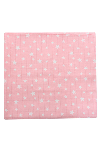 PRICHINDEL Scutec din pânză de muselină, stele albe, 50 x 30 cm, roz