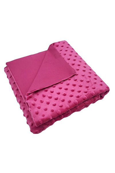 PRICHINDEL Minky blanket, cotton reverse, dark pink, 80x100 cm