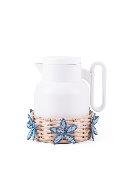 Blends Tea and Coffee Flask with stand Blue Flowered 1 Liter