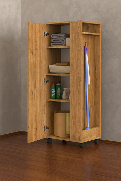 Tdesigno 60 cm - Tarçın Paspas,Süpürge-Temizlik Malzeme Dolabı- Çok Amaçlı Dolap Paspas-Banyo Dolabı