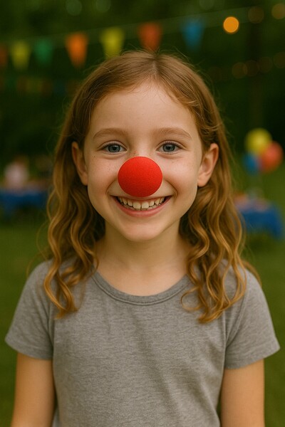 TOYFEST Children's Clown Wig Colorful Curly Model and Red Sponge Nose Costume Accessory Set