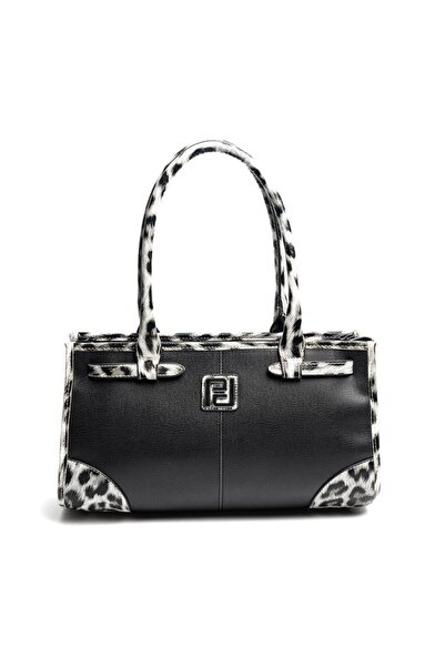 Silver Polo Silver & Polo Sp1261 Women's Handbag Plain Black-Leopard Gray