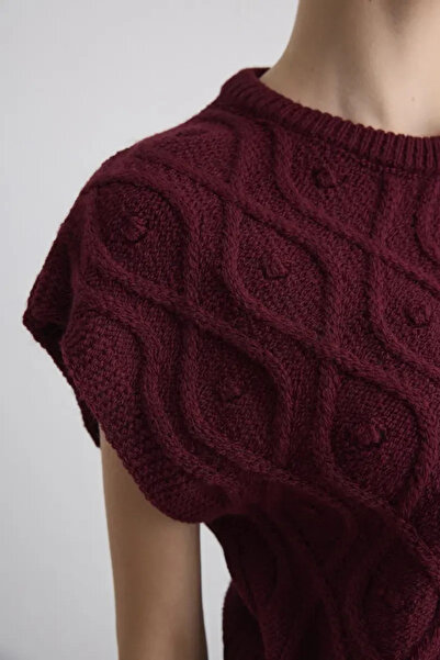 Gusto Crew Neck Knit Sweater - Plum