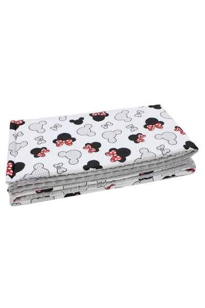 PRICHINDEL Set de 2 protecții pentru pătuț, revers gri din minky cu bumbac, f...