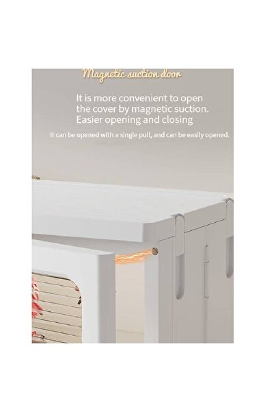 NKX 3 Layers Clear Folding Storage Boxes with Wheels