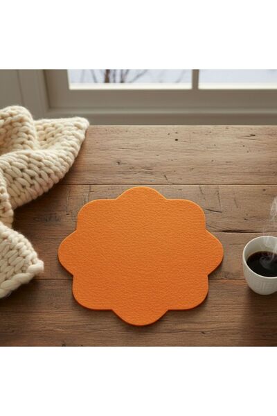 Grand Fine Art 2 Pieces Felt American Doily - Easy to Wipe Clean - 33X33 cm - Octagonal Floral Pattern