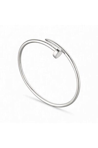 neslyaccessories Stamped Silver Steel Nail Model Bracelet (Thin)