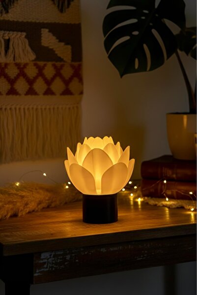 HD1001 Gold Lotus Çiçeği Lamba Masa Başucu Gece Lambası Modern Bohem Ev Dekor...