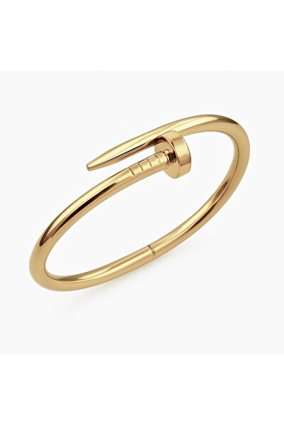 neslyaccessories Stamped Gold Steel Nail Bracelet (Thick)