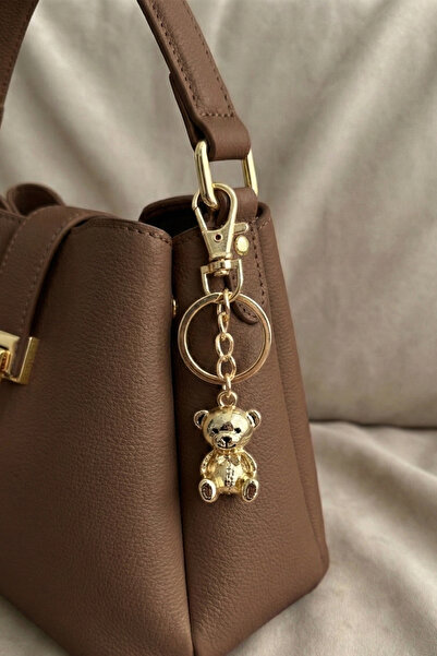 Modex Gold Color Minimal Teddy Bear Bag Accessory Keychain