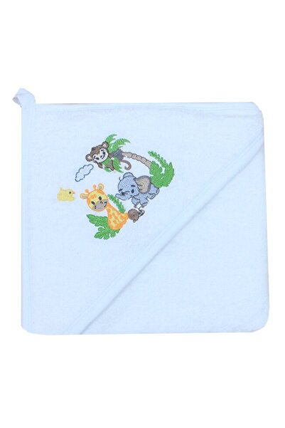 PRICHINDEL Hooded towel, cotton, Giraffe and friends, white, 80 x 100 cm