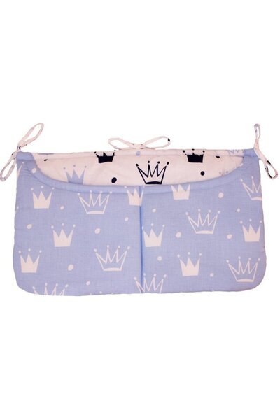 PRICHINDEL Buzunar pentru pătuț, coroane Prince albastre, 60 x 40 cm