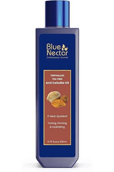 Blue Nectar زيت تدليك الجسم المضاد للسيلوليت مع الزنجبيل والتريفالا وزيت شجرة الشاي العطري | بلانت بي