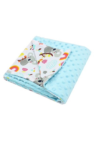 PRICHINDEL Pătură minky turcoaz, pluș Koala, 76 x 100 cm