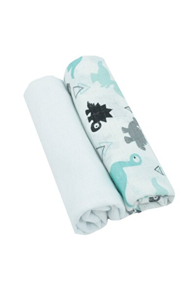 PRICHINDEL Set de 2 scutece de muselină, Dino, multicolore, 75 x 70 cm