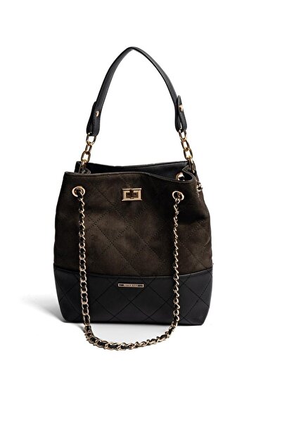 Silver Polo Silver & Polo Sp1262 Women's Shoulder Bag Suede Green-Black