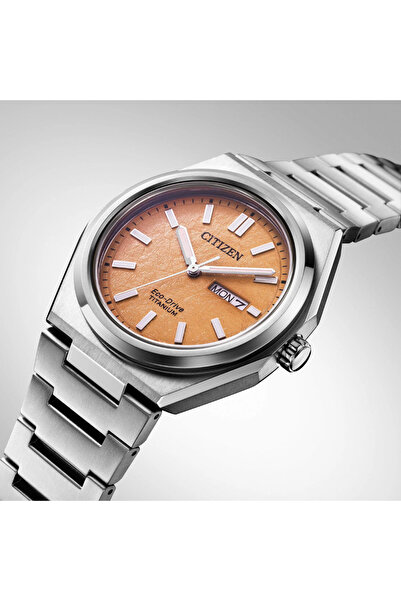 Citizen Zenshin Eco-Drive Super Titanium AW0130-85Z Salmon Dial Super Titanium Men's Watch