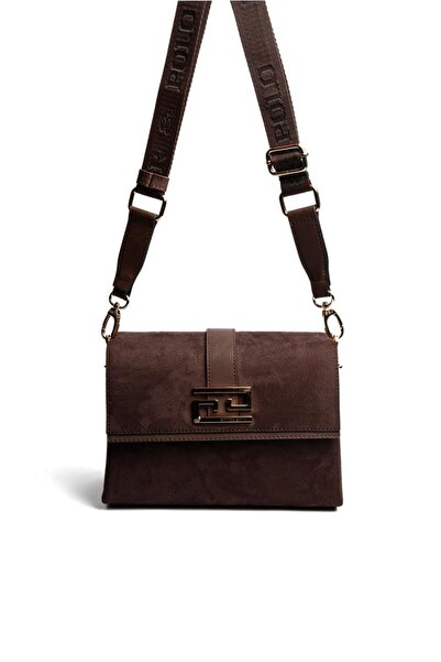 Silver Polo SP1009 Geantă de damă, din piele intoarsa, maro