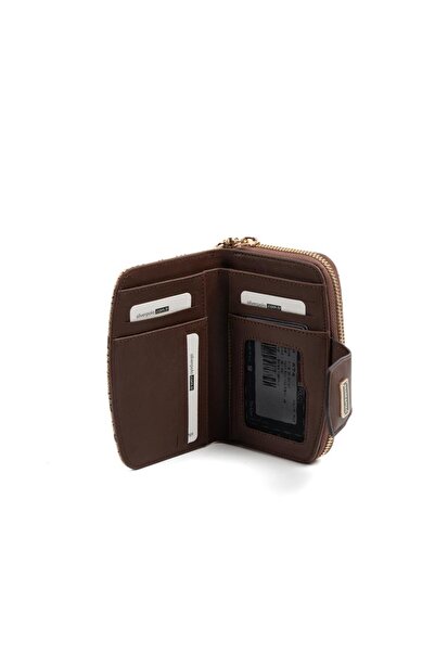 Silver Polo Silver & Polo Sp874 Women's Wallet & Card Holder Monogram Dark Beige-Brown