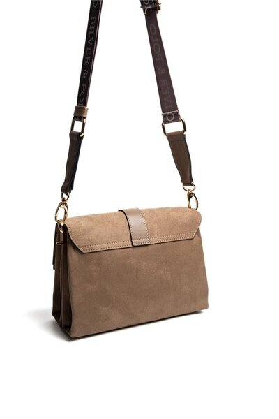 Silver Polo Silver & Polo Sp1009 Women's Crossbody Bag Suede Mink