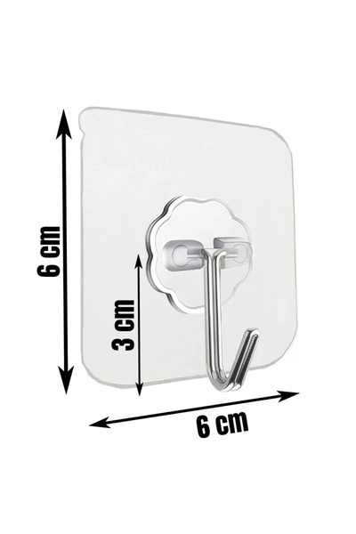 OEM 24-Pack Heavy-Duty Self-Adhesive Hooks, Wall Damage-Free, Transparent, 8kg Capacity