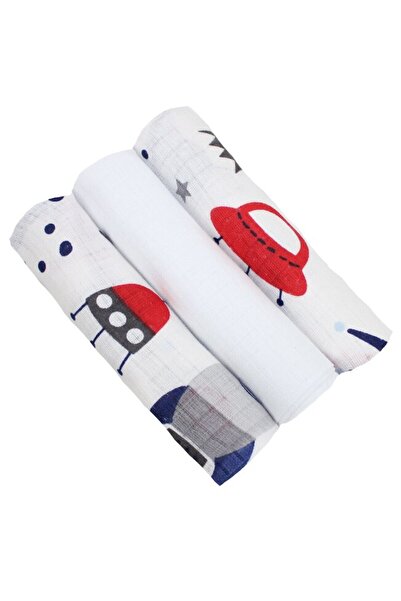 PRICHINDEL Set de 3 scutece din pânză, Rockets, 80 x 70 cm