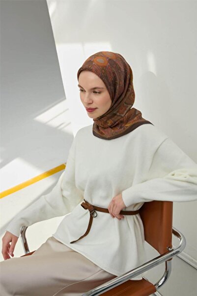 Silk Home Viscose Velora Scarf Bitter Brown Four Seasons 90X90