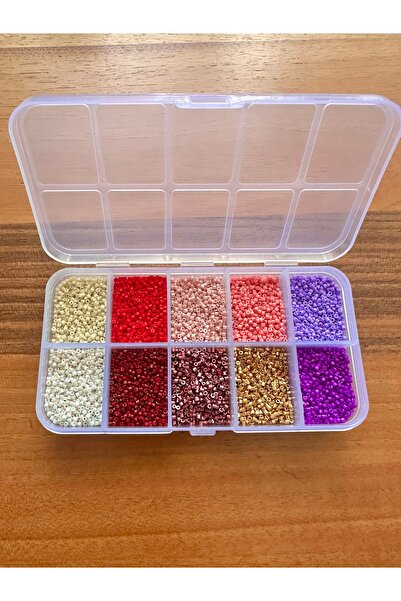 e tuhafiye Set Hobby cu margele Miyuki în 10 culori cu cutie transparentă