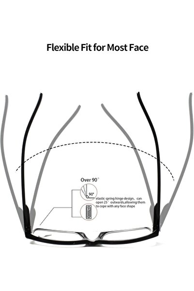Generic نظارات قراءة LANLANG للرجال، عبوة من 3 قطع، 3 ألوان، عدسات شفافة (L-L...