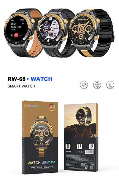 beemen Haino Teko Germany Premium RW-68 Akıllı Saat 3 Kordon Arama Konuşma Bi...